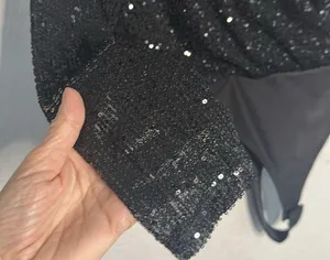 NEW Sincerely Jules Black Sequin Wrap Bodysuit Sexy Cocktail Party Date Night thumbnail 6