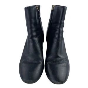 Tory Burch Brooke Womens Black Leather Block Heel Round Toe Zip Ankle Boots 8.5M thumbnail 2