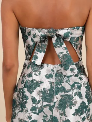 LULUS Prom Wedding Special Event Sexy Strapless Floral Elegant Sophisticated Mid thumbnail 4