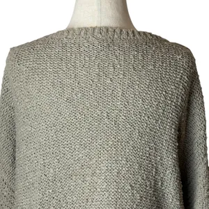 Free People Sweater Women Small‎ Tan Gray Cross My Heart Pullover Cable Knit thumbnail 6