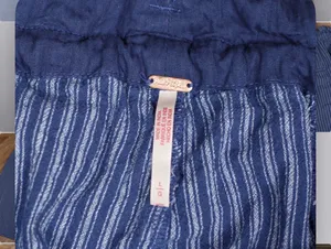Free People Runyon Oversized Stripe Pants Womens xl Blue Striped Harem Festival thumbnail 9