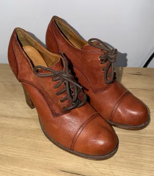 Kork Ease Chianne Brown Leather Lace Up‎ Oxford Wedge Size 8.5 F thumbnail 1