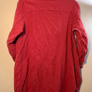 Over the Horizon Red Jean Jacket Button-Up Collared V Neck Pocketed SZ XL Top thumbnail 7