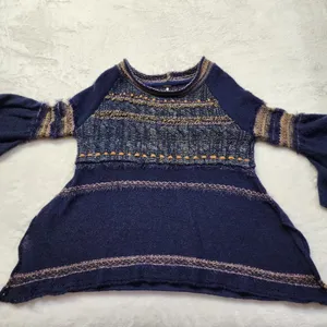 Free People Women's Navy Blue Craft Time Boho Sweater Size XS thumbnail 2