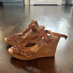 Audrey Brooke Brown Wedge Sandals thumbnail 2