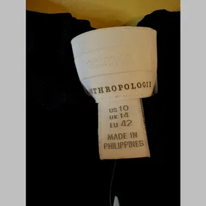 Ett:twa by Anthropologie Satin Trousers 10 Black New Tie Waist High Rise Pants‎ thumbnail 3