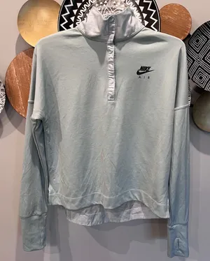 Nike Air Womens Quarter Snap Long Sleeve Running Top Sage Green Thumbholes thumbnail 1