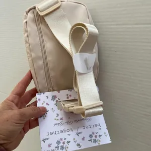 Sz‎ Small Beige Adjustable Belt Crossbody Travel Bag Zipper Pockets thumbnail 7