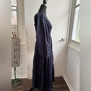 Madewell Lucie‎ Cut Out Back Midi Dress medium boho cottagecore prairie holiday thumbnail 6