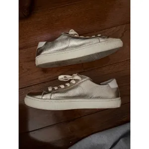 Soludos Womens‎ Gold Metallic Leather Low Top Lace Up Sneakers Size 6 thumbnail 5