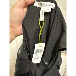 BCBGeneration Metallic Halter Mini Dress‎ Black Silver XS Cocktail Party NWT NEW thumbnail 8