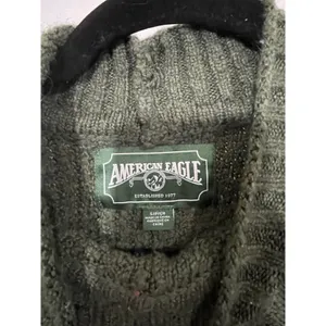 American Eagle Womens Solid Pullover Sweater Green S thumbnail 2