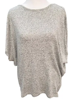 Quince Brushed Short Sleeve Lounge TShirt Heather Grey Small Soft Stretch Jersey thumbnail 1
