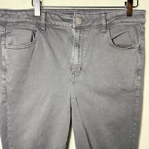 American Eagle High-Rise Jegging Jeans Black Stretch Distressed Lace Detail 16R thumbnail 5