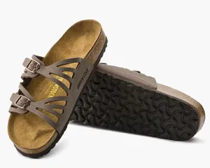 Birkenstock Granada Mocha Birkibuc Sandal Strappy Cushion Support Cork Slide On thumbnail 1