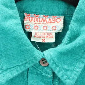Putumayo Green Long Sleeve Cotton Button‎ Up VTG Y2K Western Utility Shirt Small thumbnail 10