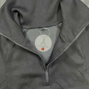 Anrabess sweatshirt Sm black 1/2 zip funnel neck thumbnail 3