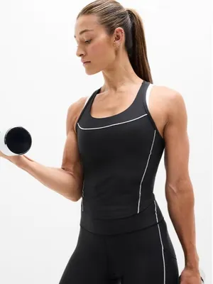 New Athleta XS Interval Tank Black with White Stripes X-Small thumbnail 1