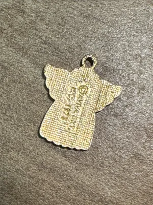 Vintage 1973 Enamel Angel Heart Charm Pendant thumbnail 3