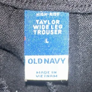 Old Navy Taylor Wide Leg‎ Linen Blend Trousers Black High Rise Relaxed Large thumbnail 4