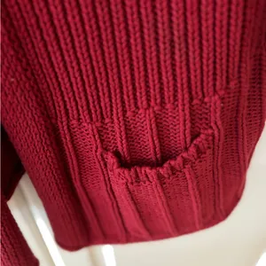 Keren Hart Chunky‎ Women’s Sweater. Red. 100% cotton. Medium. thumbnail 4