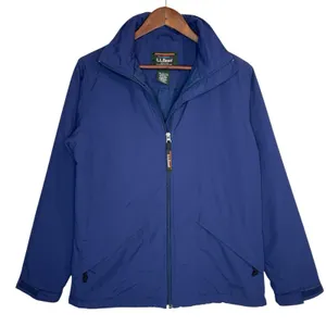 LL BEAN Womens Classic Full Zip Jacket Thinsulate Packable‎ Hood Size S Blue VTG thumbnail 1
