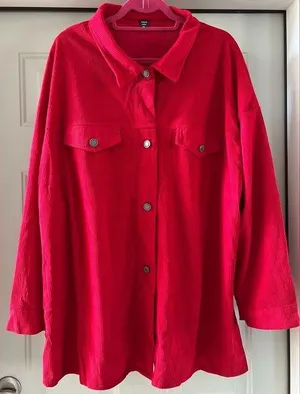 SheIn Curve | ladies plus size corduroy shacket. Size: 4XL thumbnail 1