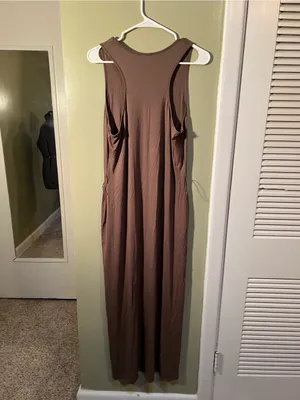Cynthia Rowley Women’s Size Large Sleeveless Scoop Neck Maxi Dress Light Brown thumbnail 6