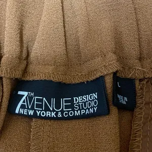 7th Avenue Women's Brown Pleated High Waisted Wide Leg Trousers Dress Pants Sz L thumbnail 4