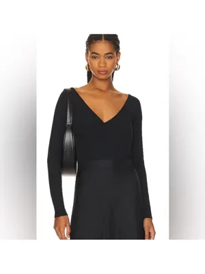 Skin Nora Faux Wrap Textured Bodysuit Size 1 / Small thumbnail 2