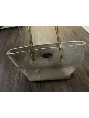 Kate Spade Harmony Frosted Gold Wool Tote Limited Edition thumbnail 6