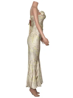 BHLDN Isla Scarf Printed Mermaid Maxi Dress, Pink Salt Vintage Rose, XXS thumbnail 6