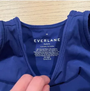 Everlane Perform Athletic Womens Royal Blue Crop Built In Bra Knit Tank Top thumbnail 3