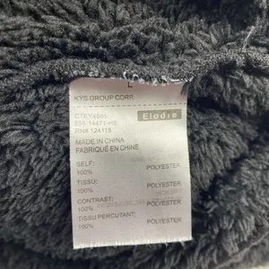 Elodie Jacket‎ Women's Size Large Black Thick Pile Sherpa Fleece 1/2 Zip Sweater thumbnail 6