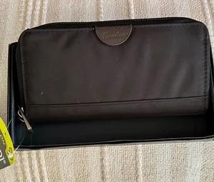 Travelon Safe ID Black Canvas RFID Blocking Pouch Wallet/Wristlet New In Box thumbnail 1