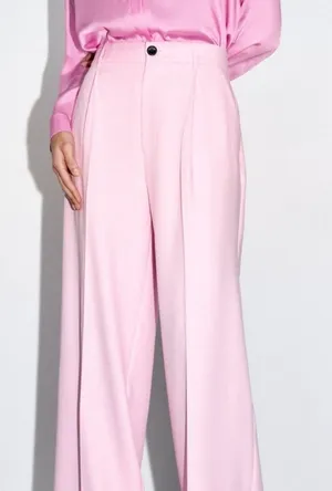 ZARA NWT Pink High-waisted WIDE LEG MENSWEAR STYLE PANTS. thumbnail 5