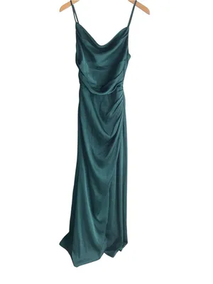 Birdy Grey Lydia Dress Shiny Satin Emerald thumbnail 3