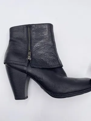 B.O.C. Born Concept Ankle Boots Size 9 Black Leather Foldover Cuff Side Zipper thumbnail 11