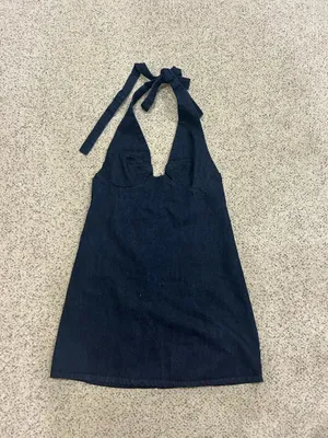 Free People Trevi Denim Mini Dress thumbnail 3