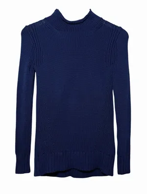J.Crew Women's Oarsman Navy Roll Neck Sweater XXS Preppy Fisherman Knit‎ Cozy thumbnail 1