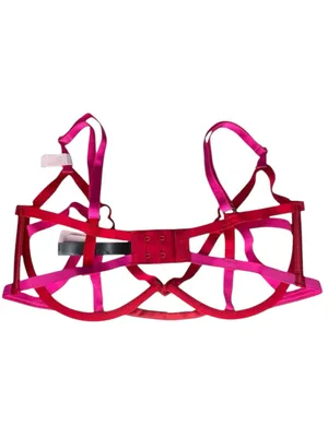 new Victoria's Secret ❤︎︎ Open Cup Strappy Demi Bra ❤︎︎ Pink Red ❤︎︎ Small DD thumbnail 12