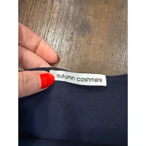 Autumn‎ Cashmere One Shoulder Top Women Small Navy Blue Ribbed Knit Minimalist thumbnail 3