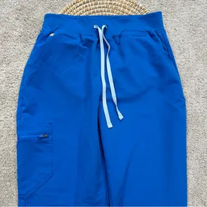 Figs Women’s High Waisted Zamora Jogger Scrub Pants Pull On in Royal Blue MT thumbnail 4