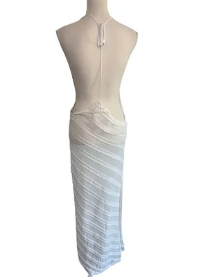 Jaded London Knit Maxi Dress in White Noir Small New Womens Long thumbnail 7