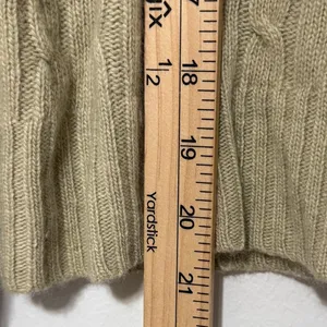 J. Crew Cashmere Wool Blend Cable Knit Sweater Size Medium Green Lightweight thumbnail 8