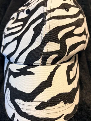 Zebra Print Cotton Baseball Cap thumbnail 2