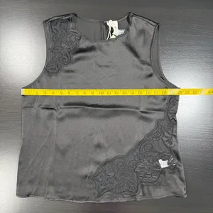 Women’s Joie Black Sleeveless Blouse with Lace Cutouts Size Large thumbnail 6