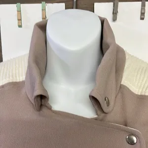 Wilfred Mauve Cream Sleeveless Classic Snap Up Zipper Accents Tunic Vest- XXS thumbnail 6