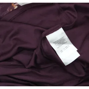 NWT DKNY Tie-Waist Ruched Puff Sheer Sleeves Dress Raisin Purple Multi 4 thumbnail 9