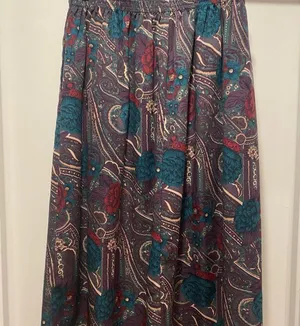 Vintage 1980s/1990s Prophecy By Dark Purple Midi Maxi Floral Skirt M thumbnail 5